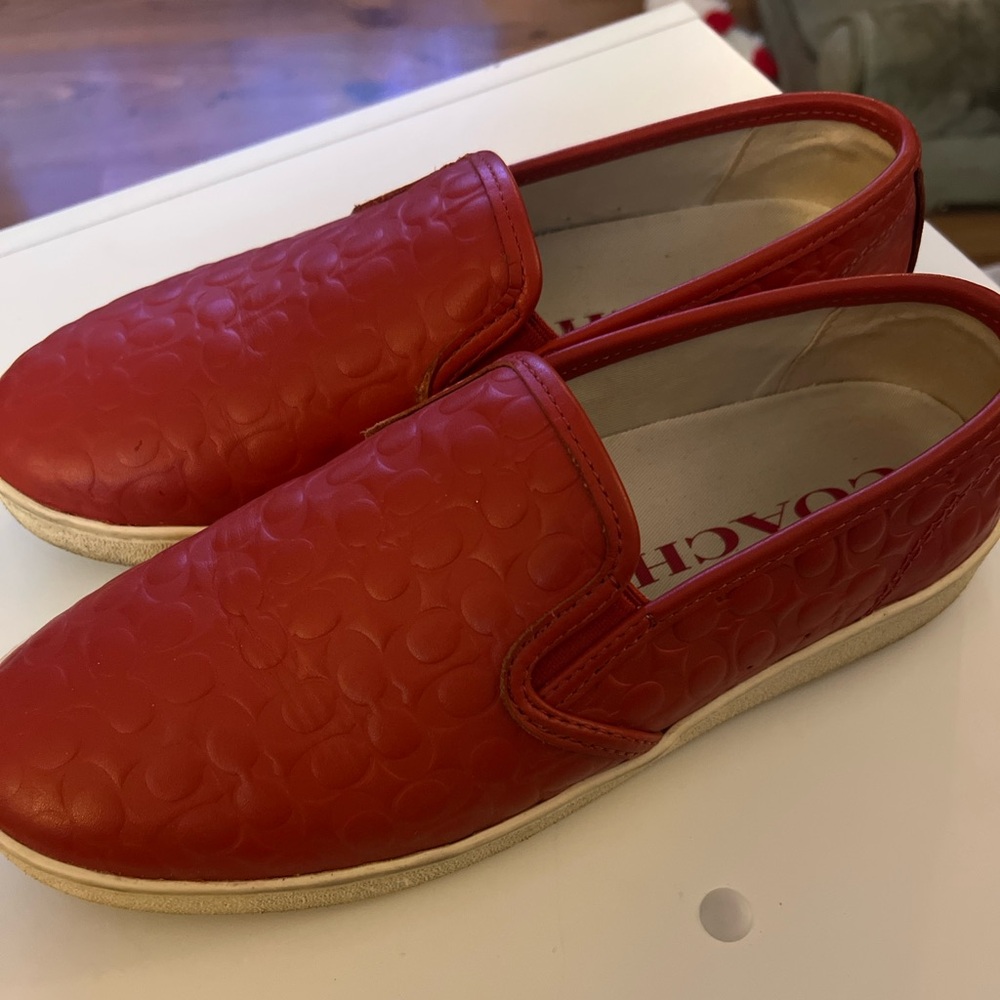 Coach Orange Embossed Flats